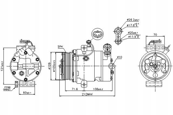 Nissens PRO/89196 NIS Air conditioning compressor opel astra g astra g classi + collision assistant #34