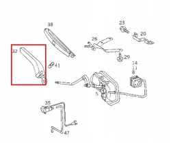 Mercedes-Benz OE A1298200744 Mercedes sl r129 headlight wiper frame front oe