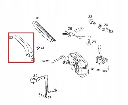 Mercedes-Benz OE A1298200744 Mercedes sl r129 headlight wiper frame front oe