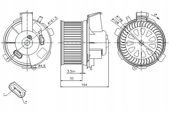 Nissens NIS87021/RS1 Blower fan nissens 740387n pe8378 8ew0091 + collision set #23