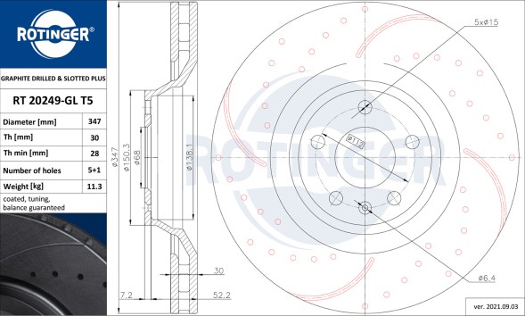 Rotinger  Rotinger discs audi a6 c6 allroad front 347mm
