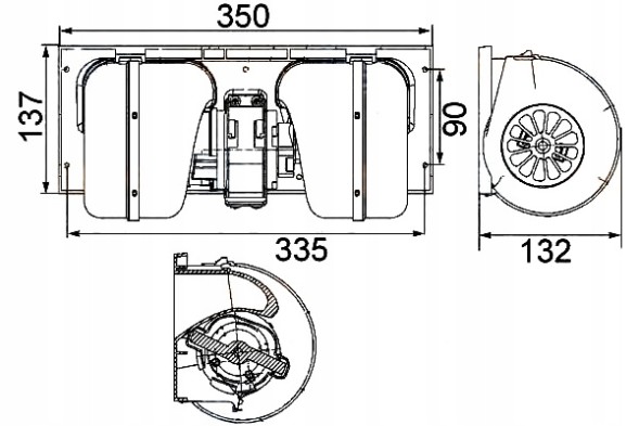 Hella 8EW 351 024-491 HEL/BOX Hella blower fan + driver's essential #32