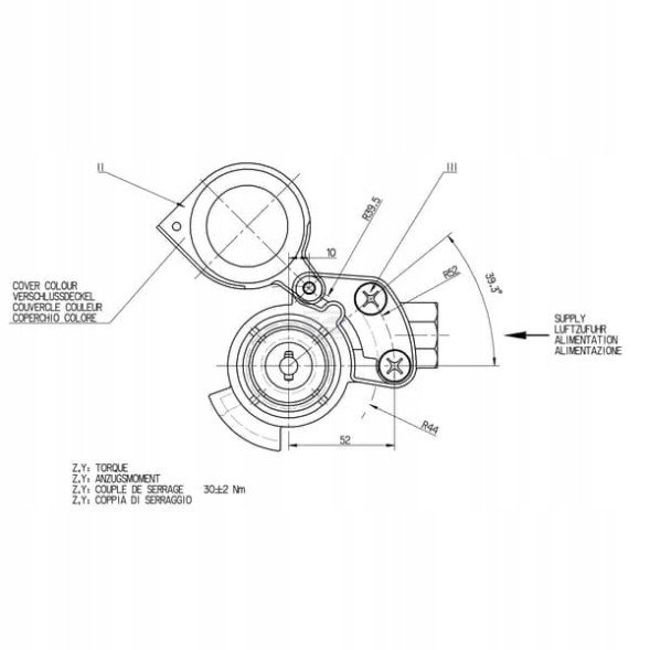 Wabco 4522030320 Coupling head yellow swiss 4522030320 wabco