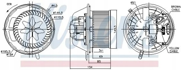 Nissens 87062 Blower air supply fan 87062 nissens