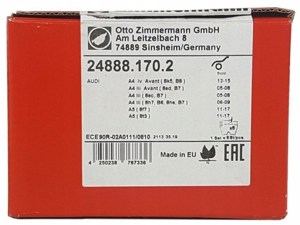 Zimmermann 24888.170.2 Zimmermann 24888.170.2 brake pad set, disc brakes
