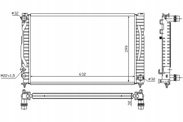 Nissens 60497/NIS Nissens engine cooler (with mounting hardware + driver assistant #28