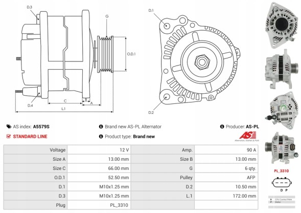 AS-PL A5579S Brand new as-pl alternator