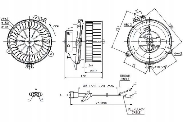 Nissens 87153 (NIS) 742350N 8EW009159241 5991172 Nissens mercedes cabriolet blower (a124) coupe ( + driver's set #29