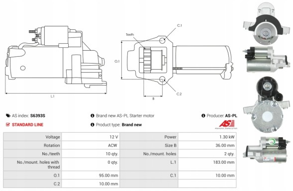 AS-PL S6393S Edge 2.7, fusion 2.7, continental 2.7, continental 3.0, mkx 2.7, mkx 3.0