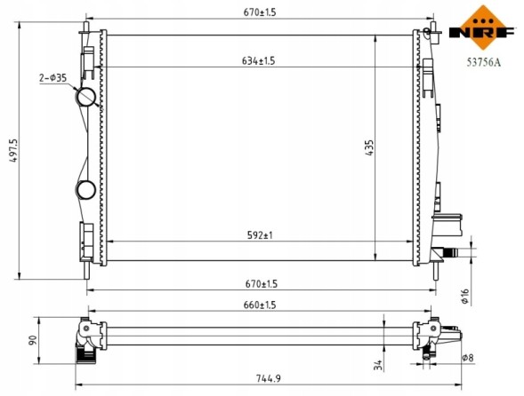 NRF 53756A Radiator, engine cooling system nrf 53756a