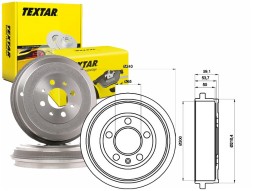 Textar Brake drums vw rear a2 polo fabia textar + collision assistant #34