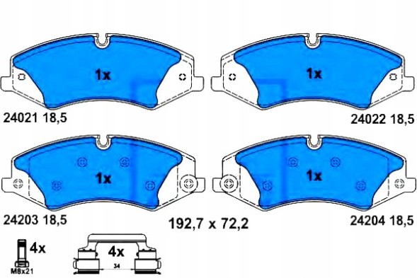 ATE 58889150 ATE Ate13.0460-2762.2 set of brake pads front (from to + driver assistant #33
