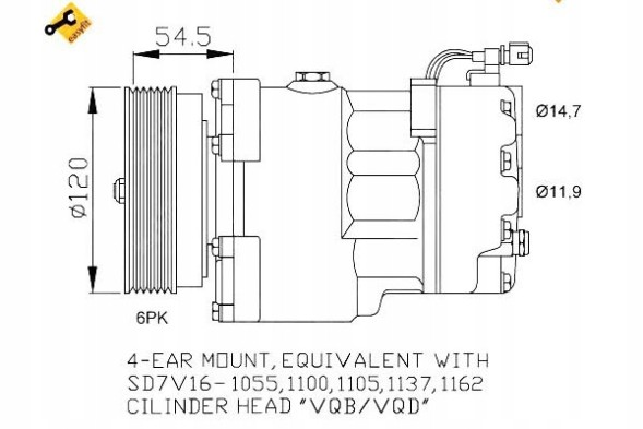 NRF  Nrf air conditioning compressor vw sd7v16 golf/sharan/p + driver assistant #28