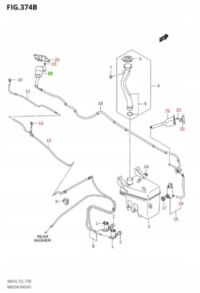 Suzuki OE  Suzuki s-cross 2013 - 2022 washer nozzle left