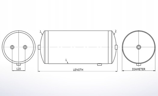 CHINA 0004328801 Air tank 30l mercedes 276x570mm