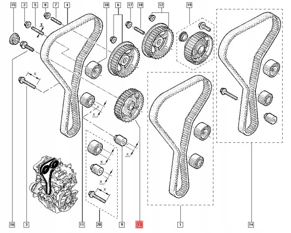 Kamoka RV005 Megane 2 variable valve timing gear 2.0 16v kamoka rv005 = oe 8200539619