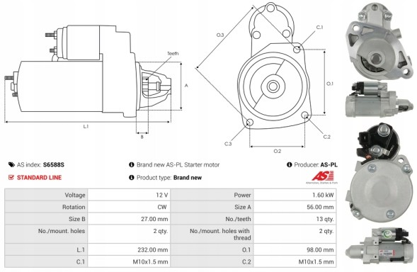 AS-PL S6588S Bmw 750 4.4 i (g11); 750 4.4 i (g12); 750 4.4 i xdrive (g11); 750 4.4 and xdr