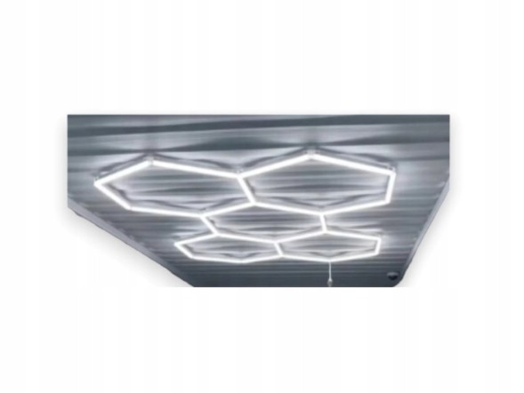 WOLLER L.169/273. Led ceiling light for garage studio detailing 5 patches 295cm x 204cm