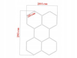 WOLLER L.169/273. Led ceiling light for garage studio detailing 5 patches 295cm x 204cm
