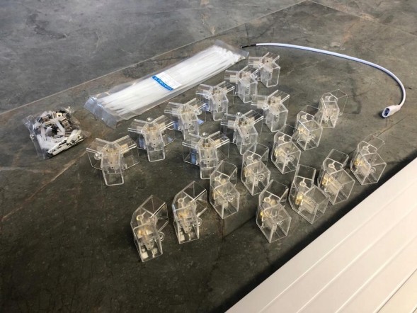 WOLLER L.169/273. Led ceiling light for garage studio detailing 5 patches 295cm x 204cm