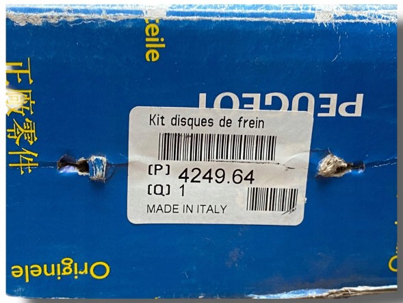 Citroen OE E344 Set of brake discs 424964 4249j8 4249 citroen c4 ds5 !J