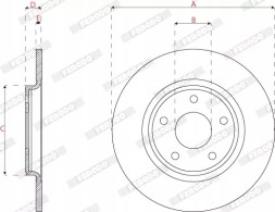 Ferodo  Brake disc set rear ferodo ddf2818c