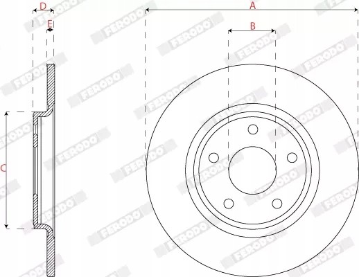 Ferodo  Brake disc set rear ferodo ddf2818c