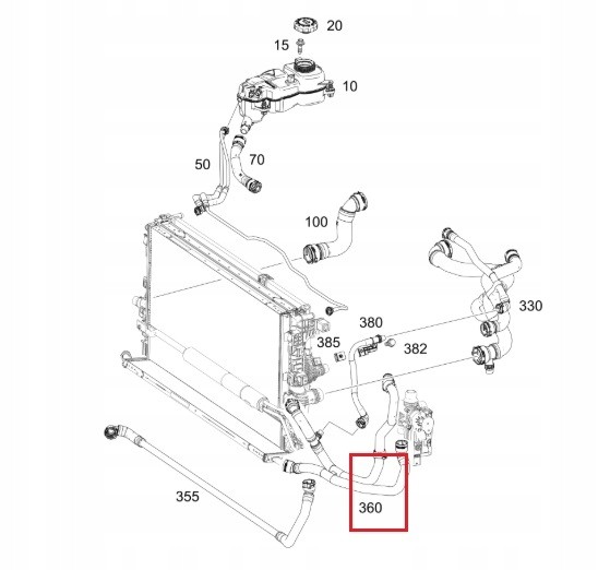 Mercedes-Benz OE A1775012202 Mercedes cla w177 w247 oe water cooler cable
