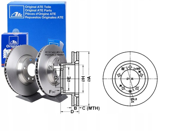 ATE  Ate brake disc. Porsche 968 3,0 91-95