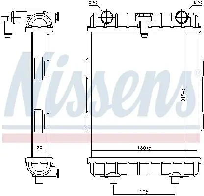 Nissens  Water cooler 606645 nissens audi a3