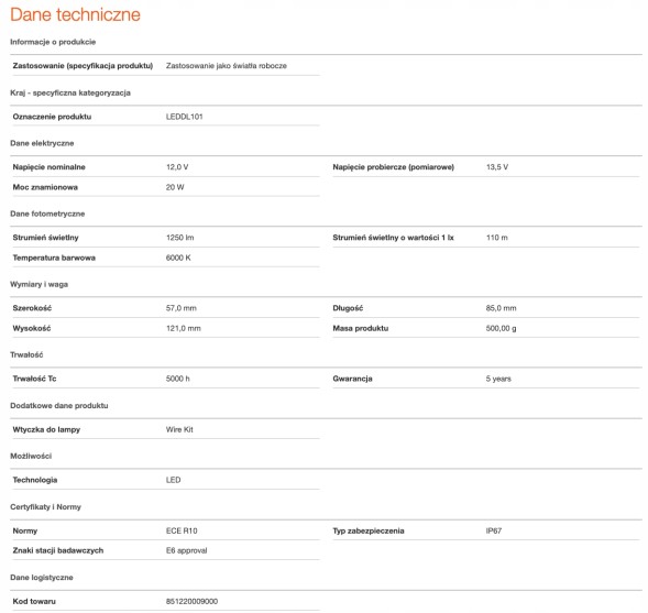 Osram  Osram led cube spot mx85 20w 1250lm ip67 12,1x8,5x5,7