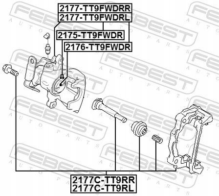 Febest 2177-TT9FWDRL Febest 2177-tt9fwdrl brake caliper