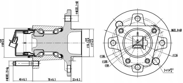 CHINA FA-BE-OP19P Hub, wheel bearing rear opel astra f , g with abs set