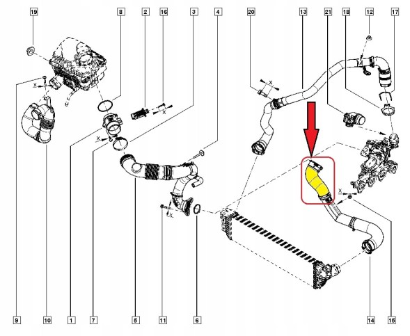 Pagum 144600588R, 1124090 Pipe turbo air hose for throttle renault master 2.3 dci 144600588r