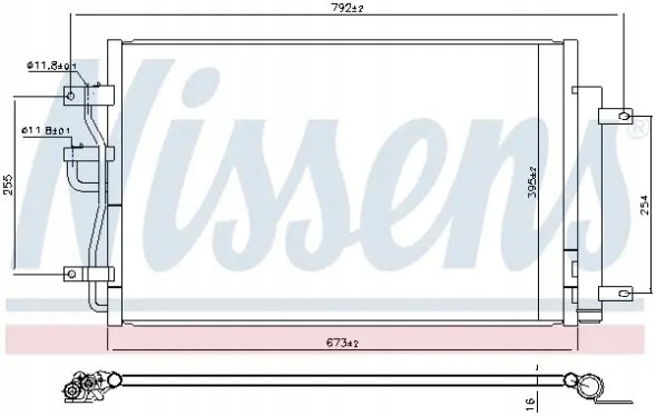 Nissens 941216 Condenser air conditioning cooler with dehumidifier