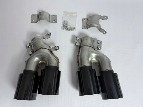 CHINA BMW G30 G31 KOŃCÓWKI WYDECHU RURY PODWÓJNE LAKIEROWANE CZARNY POŁYSK Bmw g30 g31 exhaust tips double pipe lacquered black gloss