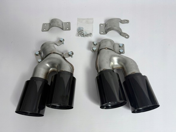 CHINA BMW G30 G31 KOŃCÓWKI WYDECHU RURY PODWÓJNE LAKIEROWANE CZARNY POŁYSK Bmw g30 g31 exhaust tips double pipe lacquered black gloss
