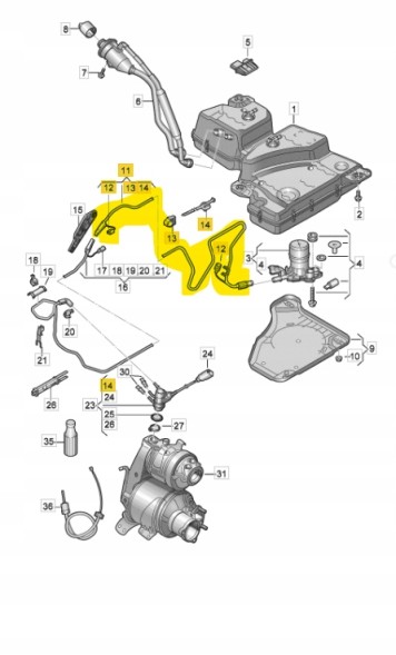 SEAT OE 5QF131983D Cable adblue rear part from pump vw tiguan audi q3 seat tarraco kodiaq