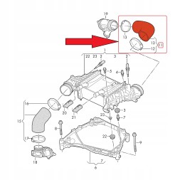 CHINA 03N145822E 65094116009 65094116028 2.0TDI 2.0 TDI 2.0D MAN TGE 177 KM 130 kW KOLANKO RURA PRZEWÓD TURBO INTERCOOLERA INTERKULERA DOLOT POWIETRZA Pipe hose intercooler turbine elbow interkuler man tge 2.0 tdi 03n145822e