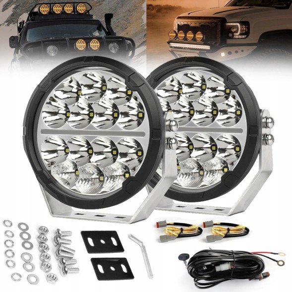 CHINA jsbgfg 2Pcs 500w halogen led lamp 7'' 50000 lm amber and white light