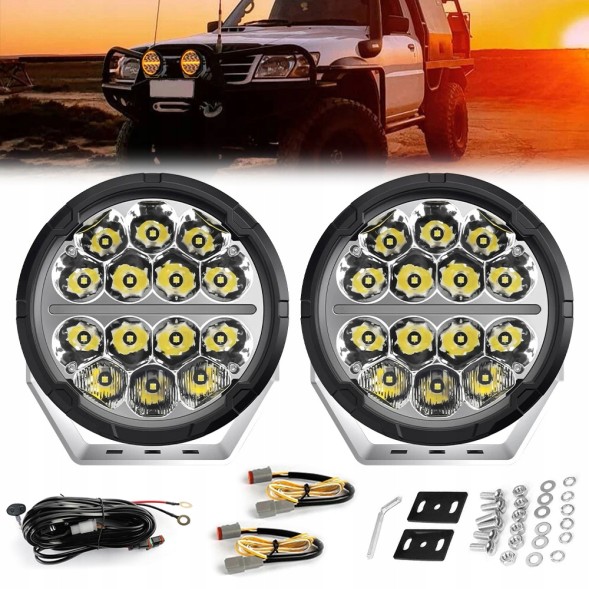 CHINA jsbgfg 2Pcs 500w halogen led lamp 7'' 50000 lm amber and white light