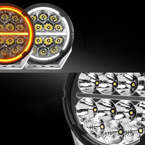 CHINA jsbgfg 2Pcs 500w halogen led lamp 7'' 50000 lm amber and white light