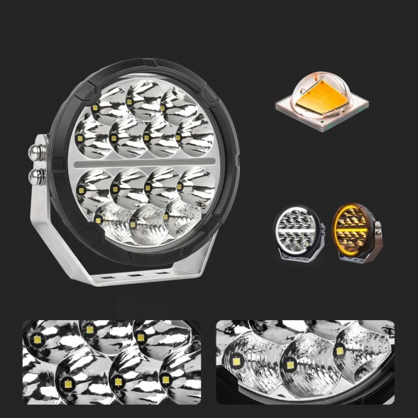 CHINA jsbgfg 2Pcs 500w halogen led lamp 7'' 50000 lm amber and white light