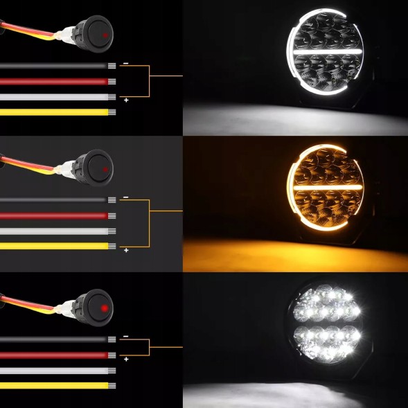 CHINA jsbgfg 2Pcs 500w halogen led lamp 7'' 50000 lm amber and white light