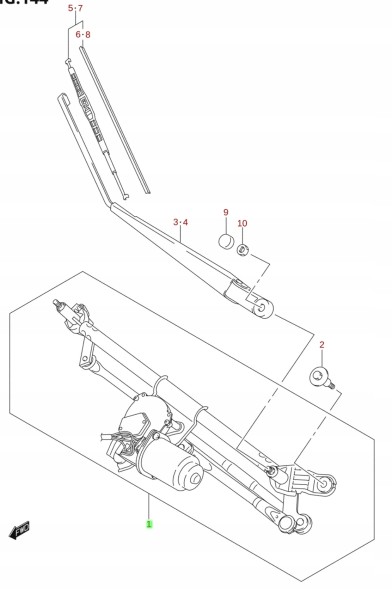 CHINA  Suzuki swift mk6 2005 - 2010 wiper mechanism new