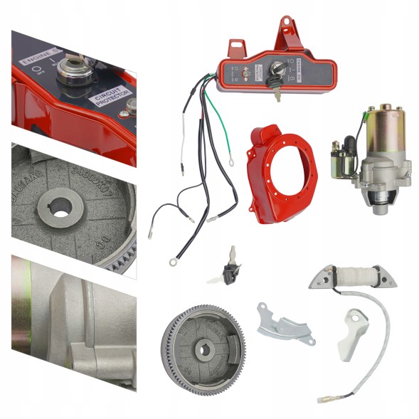 None 1 Flywheel kit, with ring gear, 12v, for honda gx160 5.5hp, honda gx200 6.5hp