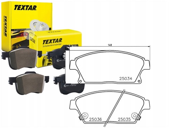 Textar PRO/2503481 TEX Brake pads opel front astra mokka zafira 1,3 + collision assistant #34