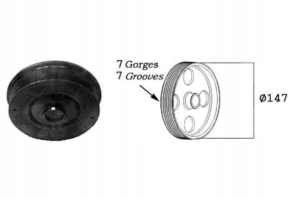 Sasic SAS2154005/RS6 Sasic crankshaft pulley renault espace ma