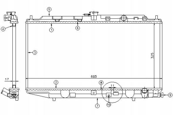 Nissens NIS62256(iMOTO) Honda civic ii civic iv crx i c engine cooler + driver's essential #37