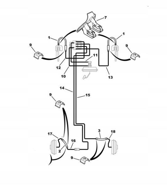 PHU DONOCIK  Peugeot 206 - brake hoses rigid copper - models with abs system